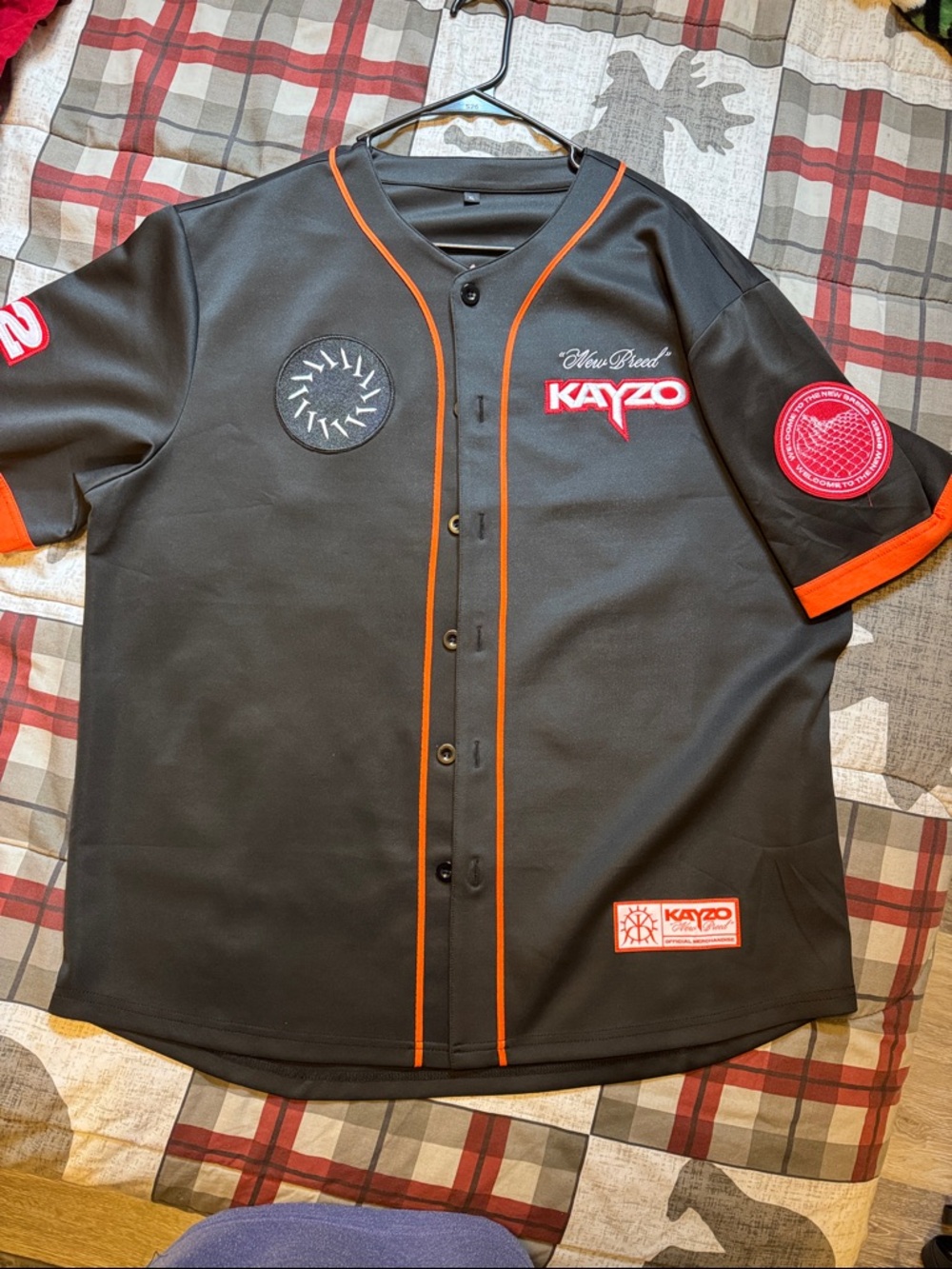 KAYZO Black & Orange Baseball Jersey